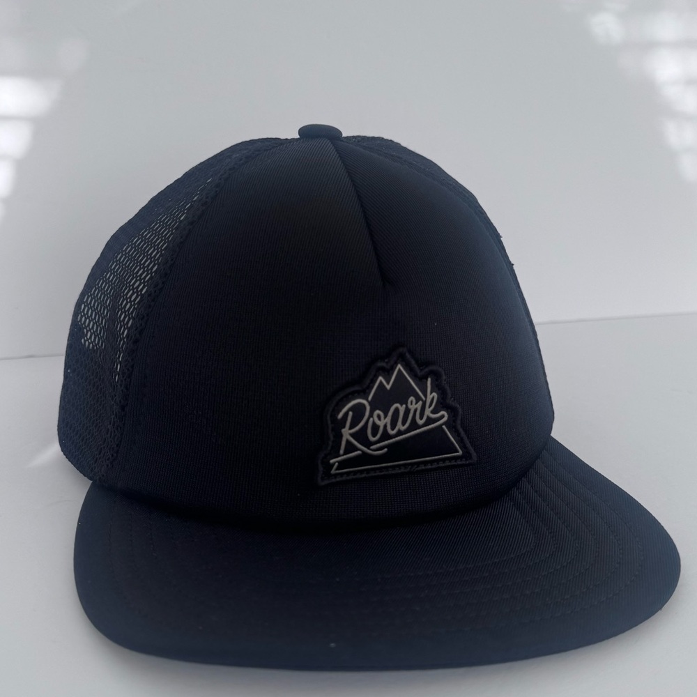 Roark Black packable trucker hat